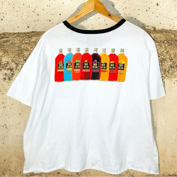 Vintage Other - Mad Dog 2020 Alcohol Graphic Boxy Cropped Upcycled Pocket Short Sleeve T Shirt